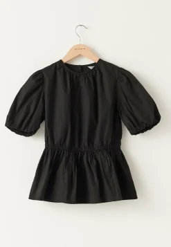 BUBBLEROOM Yksiväriset Puserot Ja Paidat|Röyhelöpuserot*Puff Sleeve Peplum Blouse