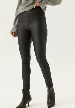 Happy Holly Skinny-Housut|Korkeavyötäröiset Housut*Push-up Coated Slim Trousers