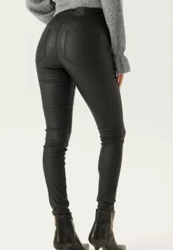 Happy Holly Skinny-Housut|Korkeavyötäröiset Housut*Push-up Coated Slim Trousers