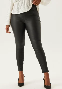 Happy Holly Skinny-Housut|Korkeavyötäröiset Housut*Push-up Coated Slim Trousers
