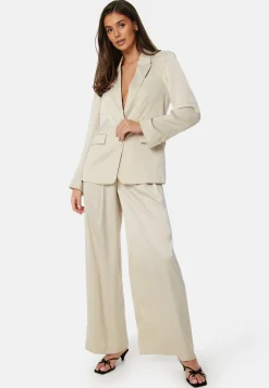 Bubbleroom Occasion Juhlasetit|Leveälahkeiset Housut*Renae Satin Trousers