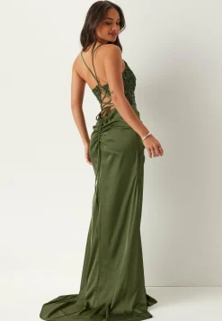 Christian Koehlert Morsiusneitomekot|Vanhojentanssimekot*Satin Evening Dress With Back Lacing