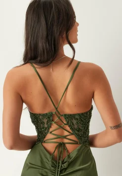 Christian Koehlert Morsiusneitomekot|Vanhojentanssimekot*Satin Evening Dress With Back Lacing