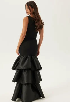 Goddiva Röyhelömekot|Iltapuvut*Satin Frill Maxi Dress