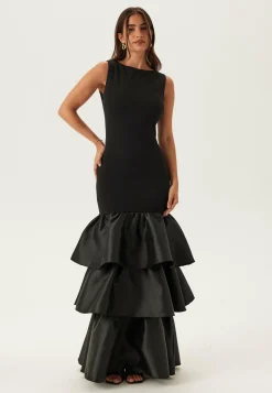 Goddiva Röyhelömekot|Iltapuvut*Satin Frill Maxi Dress