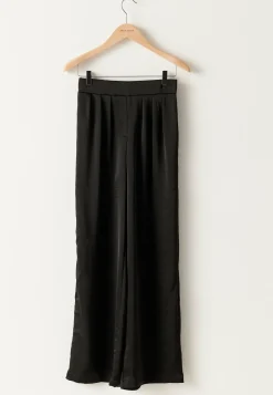 BUBBLEROOM Leveälahkeiset Housut|Korkeavyötäröiset Housut*Satin Trousers