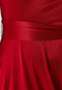 Goddiva Joulumekot|Satiinimekot*Satin Volume Sleeve Maxi Dress