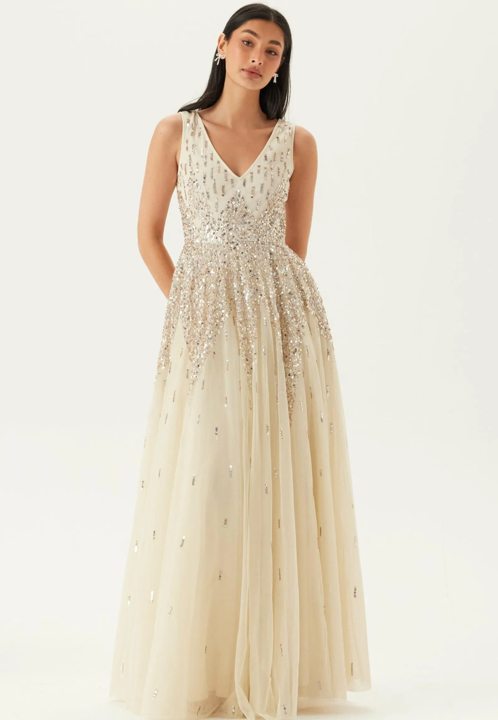 Goddiva Juhlamekot|Vanhojentanssimekot*Sequin Sunray Sleeveless Maxi Dress