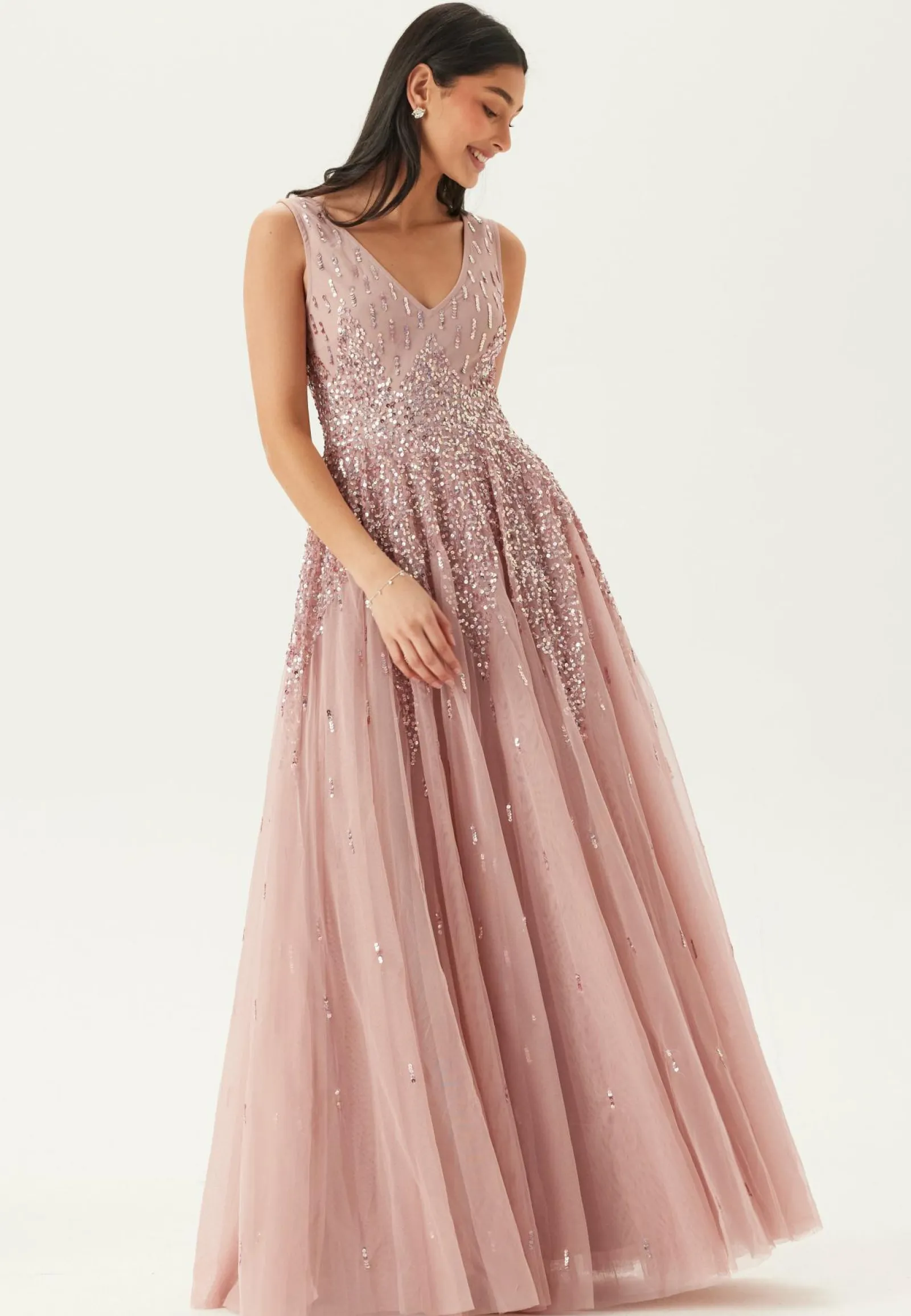 Goddiva Morsiusneitomekot|Vanhojentanssimekot*Sequin Sunray Sleeveless Maxi Dress