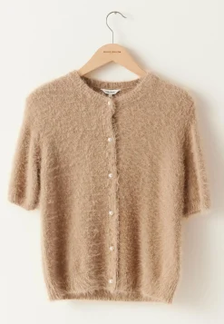 BUBBLEROOM Juhlavat Neuleet|Neuletakit Ja Neuleet*Short Sleeve Fluffy Knitted Cardigan