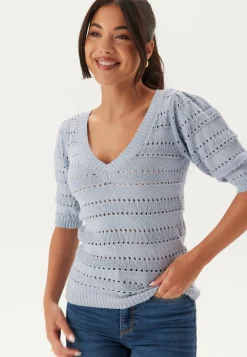 Happy Holly Neulepuserot|Neulotut Neulepuserot*Short Sleeve Knit Sweater