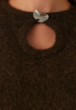 SELECTED Neulepuserot|Neulotut Neulepuserot*Slflulu Brushed Ls Knit Keyhol