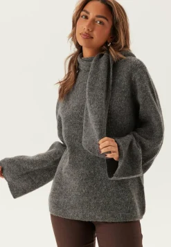 SELECTED Neulepuserot|Neulotut Neulepuserot*Slflulu Ls Bow Knit