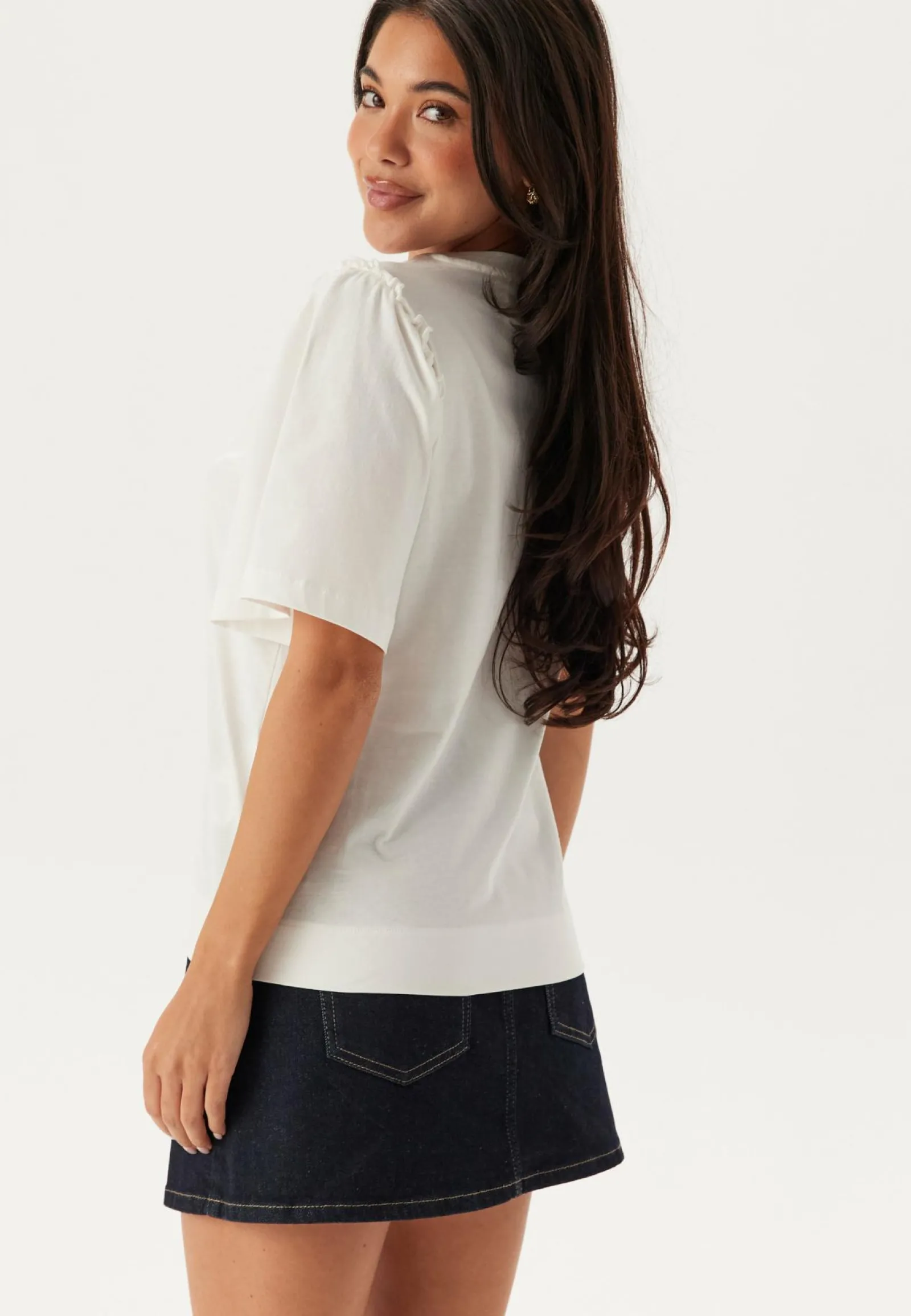 SELECTED T-Paidat|Rennot Topit*Slfpenelope 2/4 RUFFLE TEE NOO