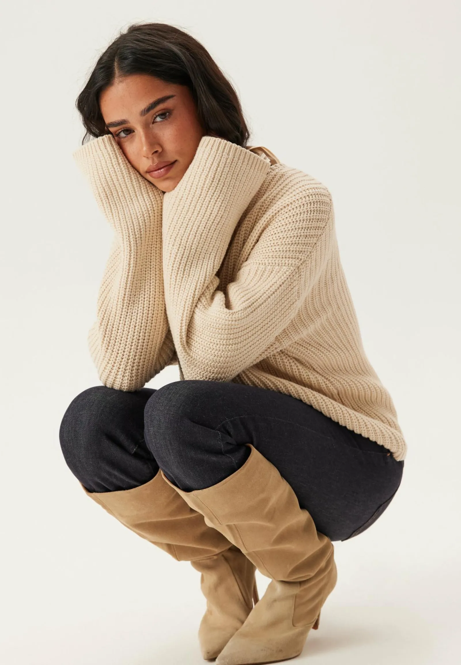 SELECTED Neulepuserot|Neulotut Neulepuserot*Slfselma Sus Ls Knit O-neck