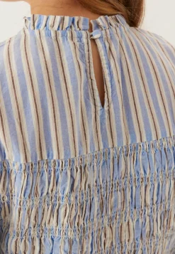 BUBBLEROOM Ruutu- Ja Raidalliset Puserot Ja Paidat|Tunikat Ja Puserot*Smock Cotton Blouse