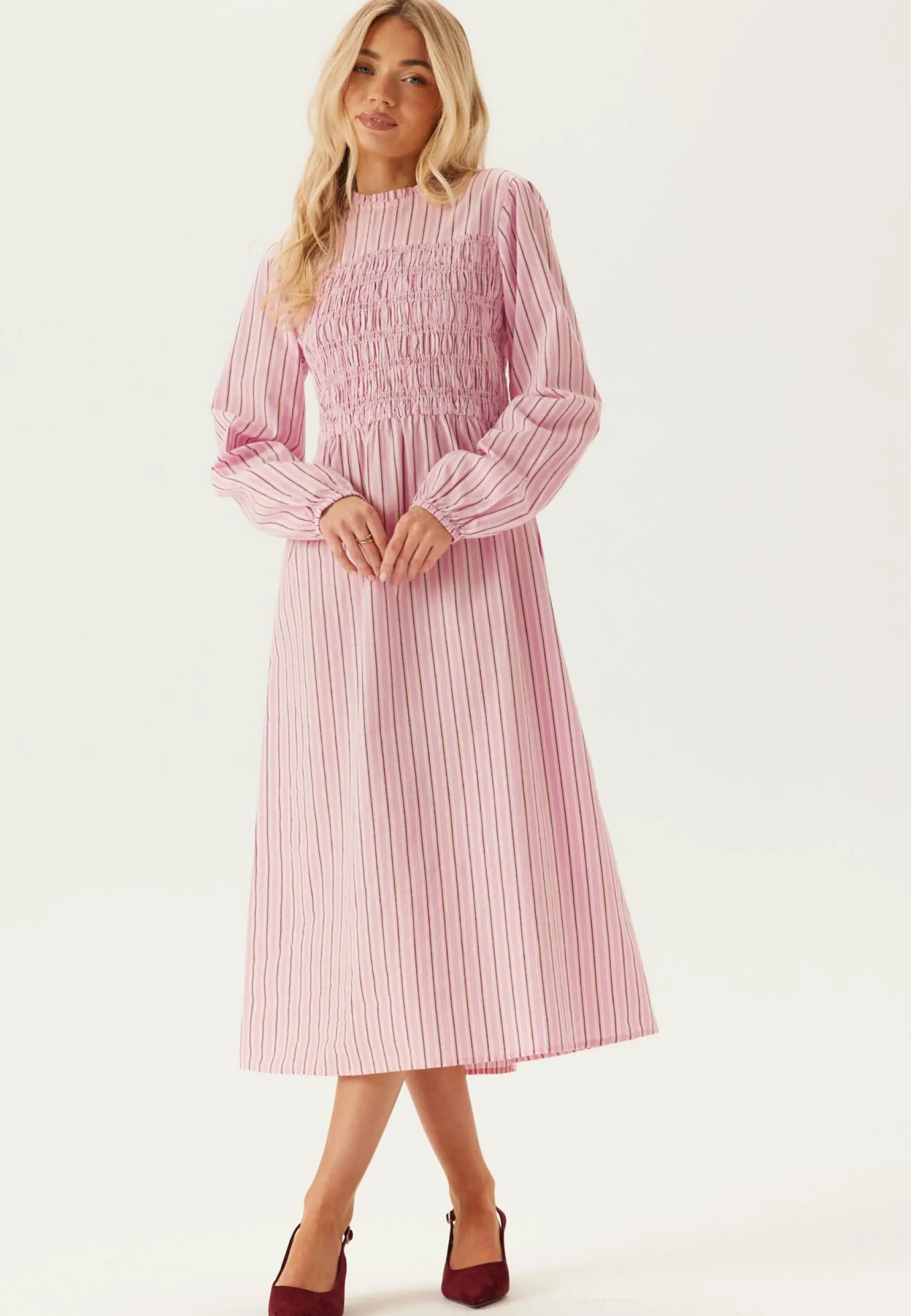 BUBBLEROOM Raidalliset Mekot|Smokkimekot*Smock Cotton Dress