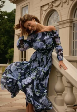 Bubbleroom Occasion Smokkimekot|Juhlamekot*Smock Off Shoulder Maxi Dress