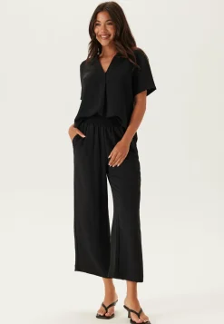 BUBBLEROOM Lyhennetyt Housut|Leveälahkeiset Housut*Smock Waist Ankle Trousers