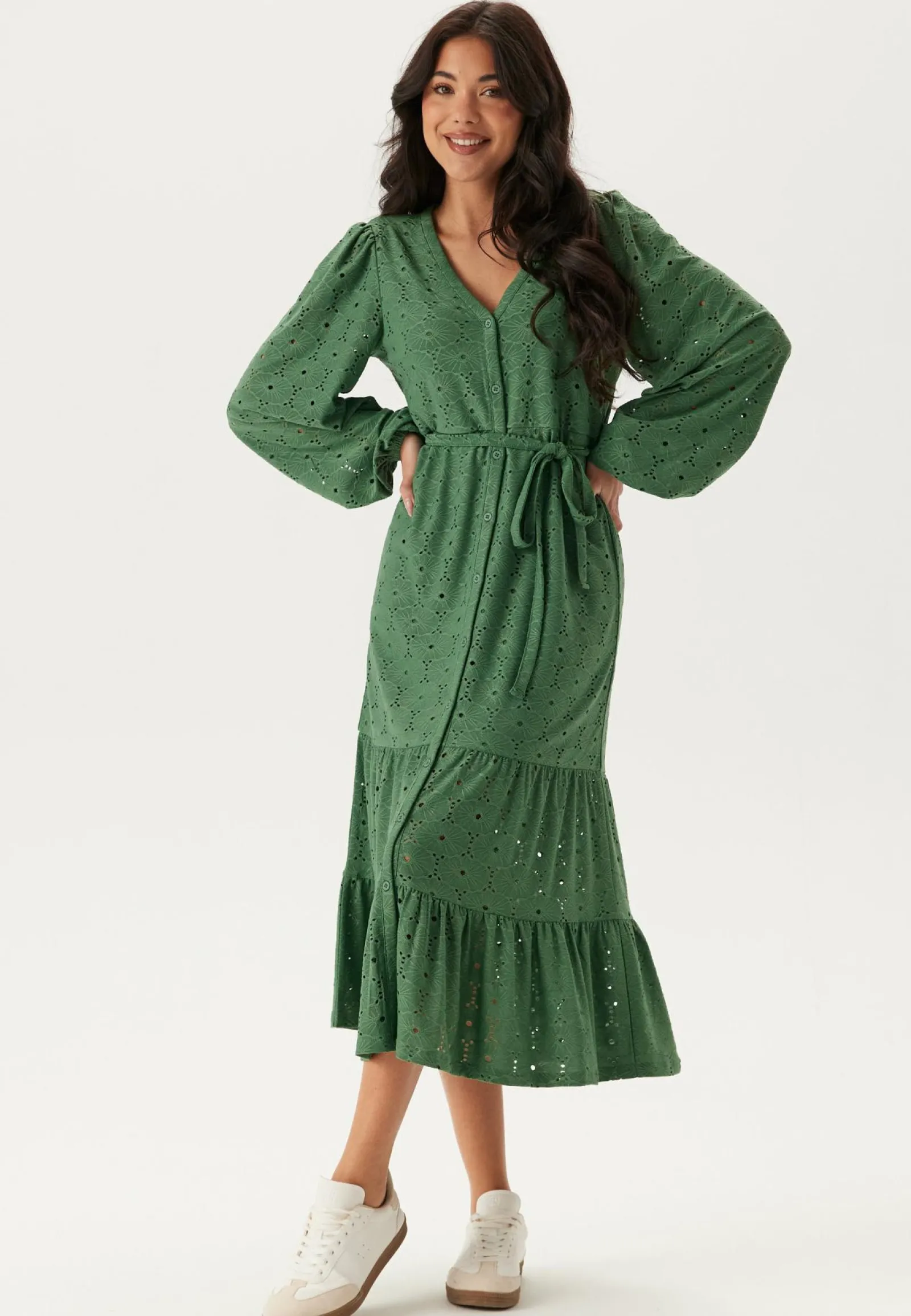 Happy Holly Pitkähihaiset Mekot|Midimekot*Soft Broderie Anglaise Dress