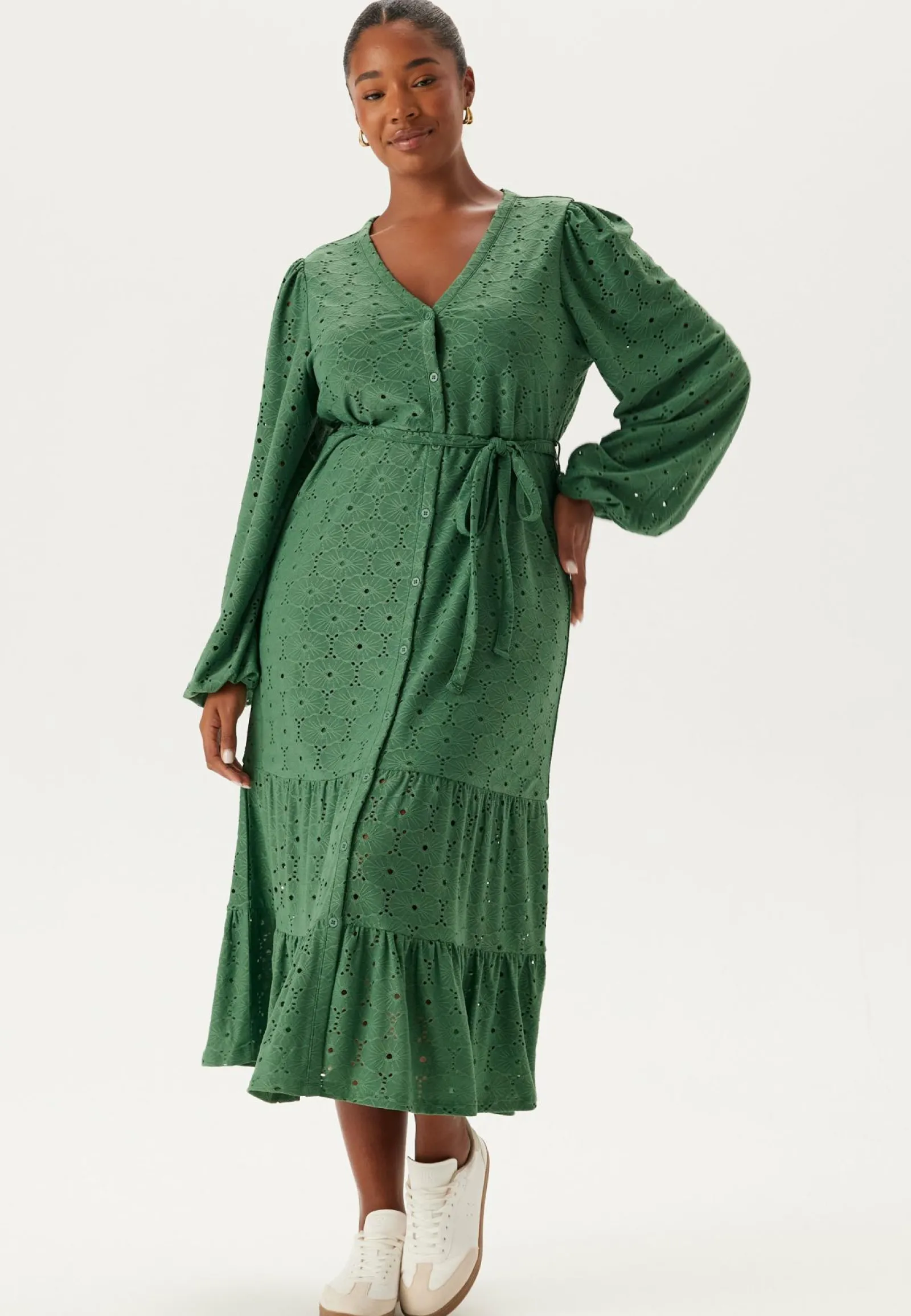 Happy Holly Pitkähihaiset Mekot|Midimekot*Soft Broderie Anglaise Dress