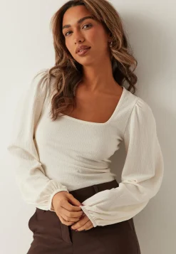 BUBBLEROOM Pitkähihaiset Topit|Perustopit*Square Neck Balloon Sleeve Top