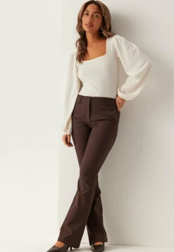 BUBBLEROOM Pitkähihaiset Topit|Perustopit*Square Neck Balloon Sleeve Top