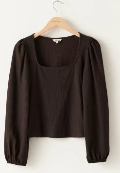 BUBBLEROOM Pitkähihaiset Topit|Perustopit*Square Neck Balloon Sleeve Top