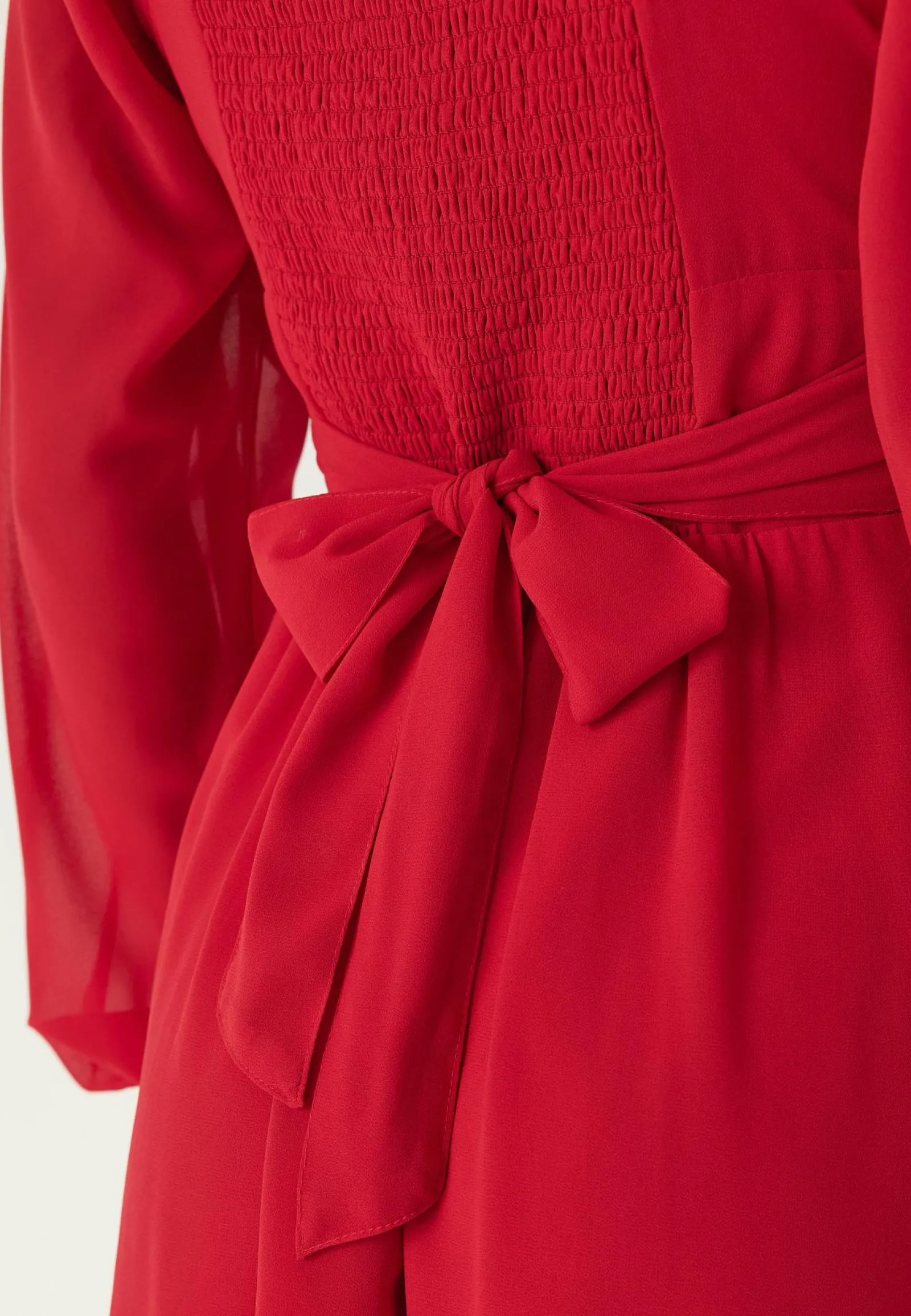 BUBBLEROOM Joulumekot|Smokkimekot*Square Neck L/S Georgette Dress