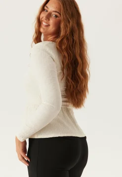 BUBBLEROOM Pitkähihaiset Topit|Juhlatopit*Square Neck Peplum Top