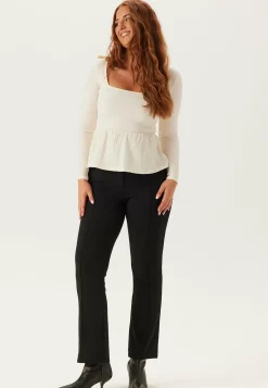 BUBBLEROOM Pitkähihaiset Topit|Juhlatopit*Square Neck Peplum Top