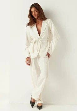 BUBBLEROOM Suorat Housut|Pukuhousut*Straight High Waist Suit Trousers