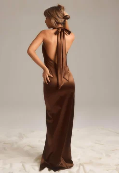 Bubbleroom Occasion Morsiusneitomekot|Juhlamekot*Stretch Satin Halterneck Gown