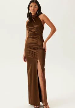 Bubbleroom Occasion Morsiusneitomekot|Juhlamekot*Stretch Satin Halterneck Gown