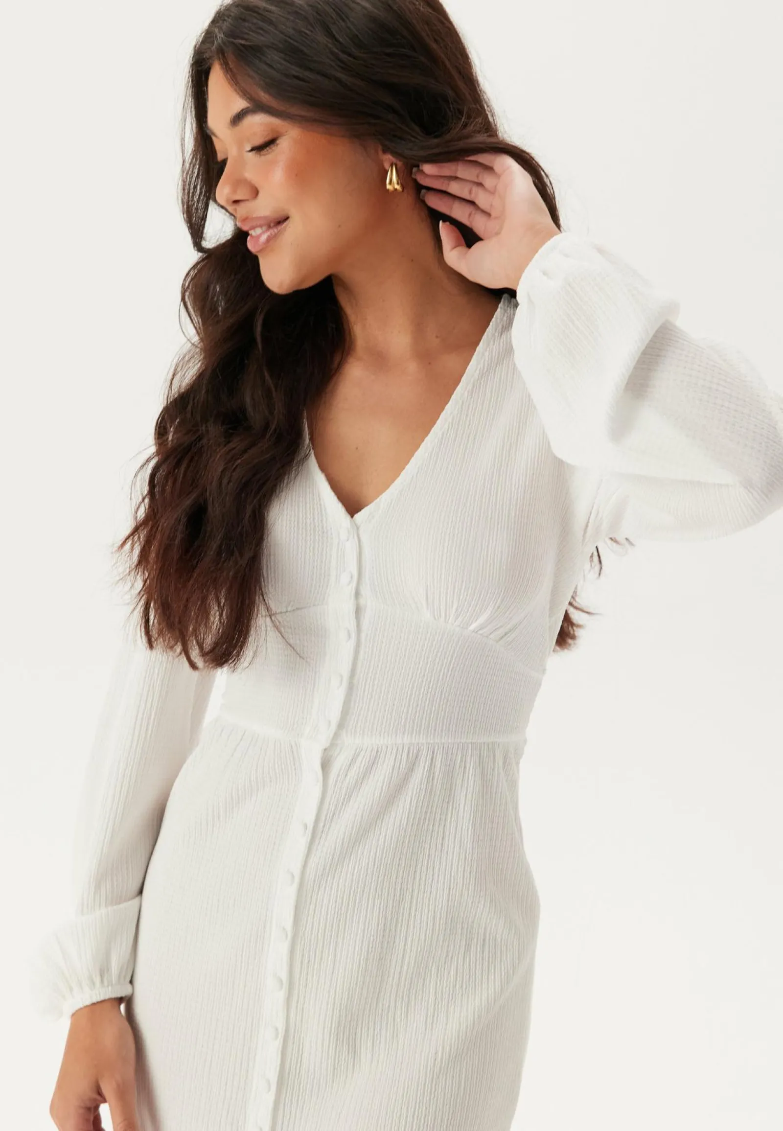 BUBBLEROOM Juhlamekot|Puhvihihalliset Mekot*Structure Button Midi Dress