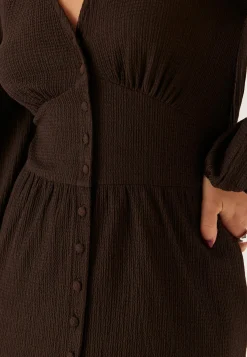 BUBBLEROOM Pitkähihaiset Mekot|Midimekot*Structure Button Midi Dress