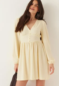 BUBBLEROOM Pitkähihaiset Mekot|Minimekot*Structure Button Mini Dress