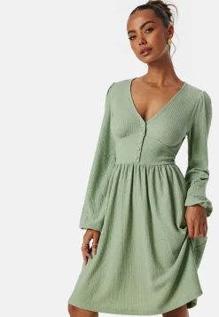 BUBBLEROOM Smokkimekot|Kesämekot*Structure Button Short Dress