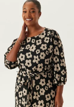 Happy Holly Kukkakuosiset Ja Kuviolliset Mekot|Pitkähihaiset Mekot*Structure Flounce Midi Dress