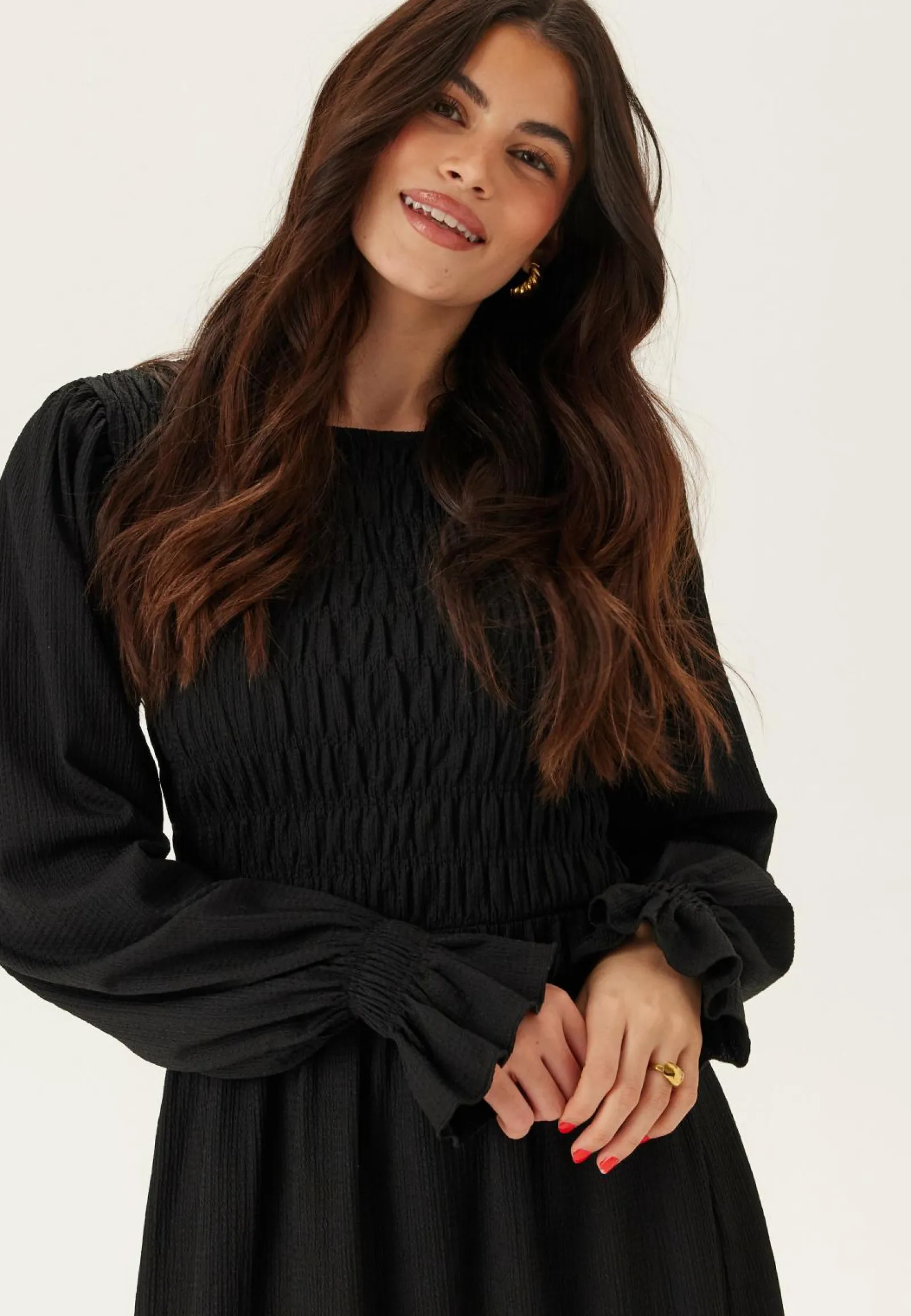 BUBBLEROOM Puhvihihalliset Mekot|Pitkähihaiset Mekot*Structure Long Sleeve Midi Dress