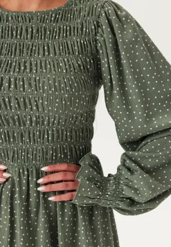 BUBBLEROOM Smokkimekot|Pitkähihaiset Mekot*Structure Long Sleeve Midi Dress