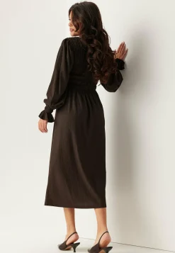 BUBBLEROOM Smokkimekot|Pitkähihaiset Mekot*Structure Long Sleeve Midi Dress