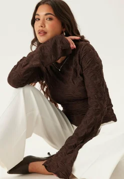 BUBBLEROOM Pitkähihaiset Topit|Juhlatopit*Structure Long Sleeve Top