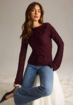 BUBBLEROOM Pitkähihaiset Topit|Perustopit*Structure Long Sleeve Top