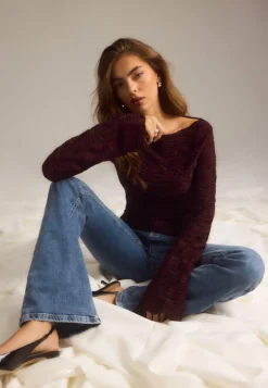 BUBBLEROOM Pitkähihaiset Topit|Perustopit*Structure Long Sleeve Top