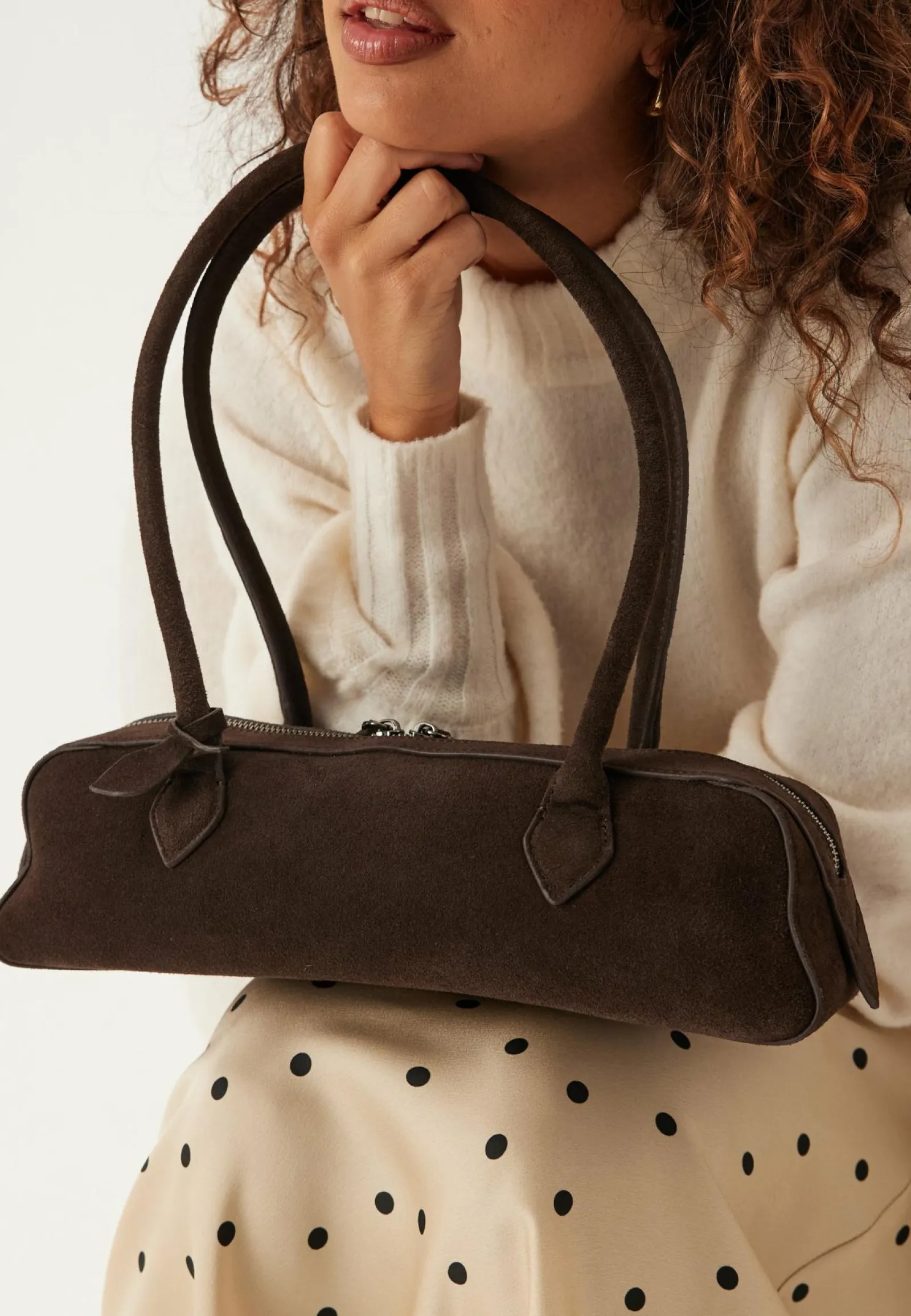 MAKE WAY Aidon Nahan Laukut*Suede Baguette Bag