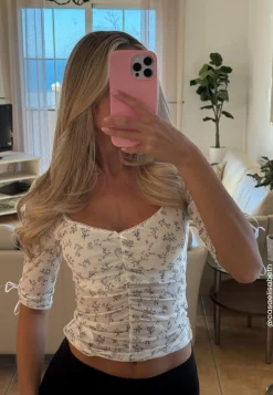 BUBBLEROOM Kukkakuosiset Topit|Pitkähihaiset Topit*Sweetheart Mesh Top