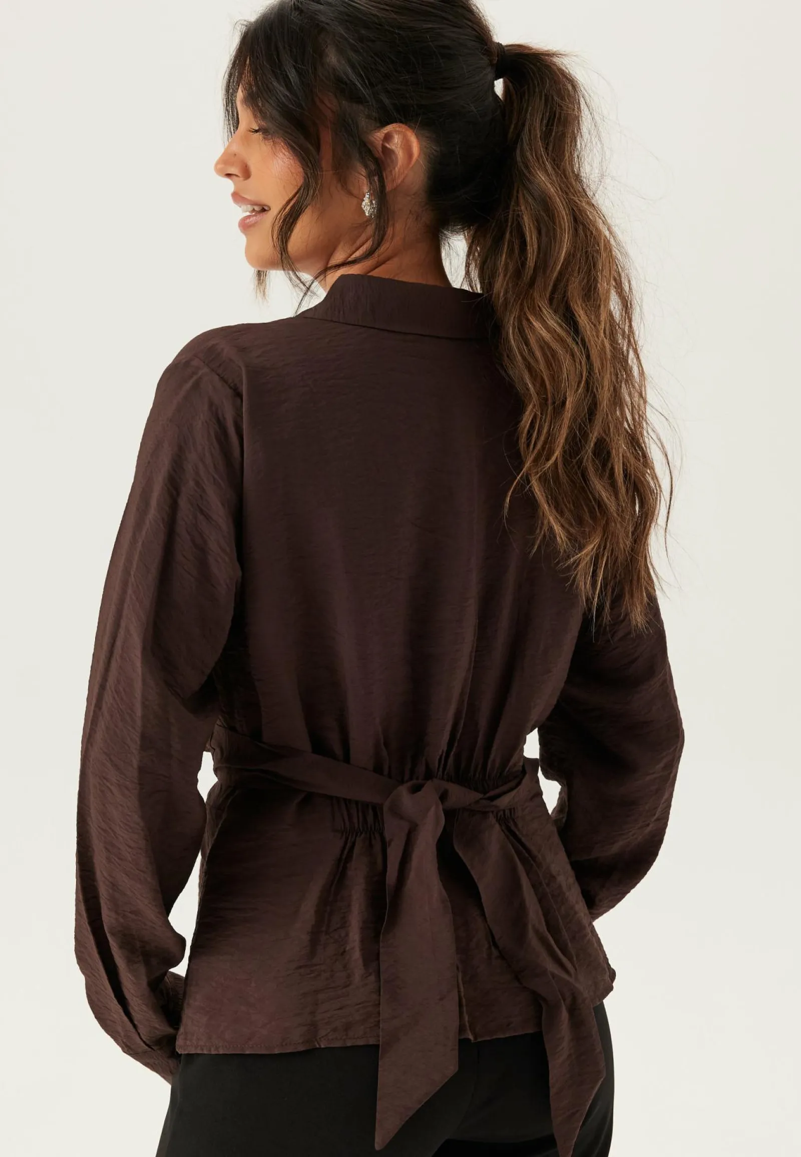 BUBBLEROOM Rusetilliset Puserot|Yksiväriset Puserot Ja Paidat*Tie Detail Shirt