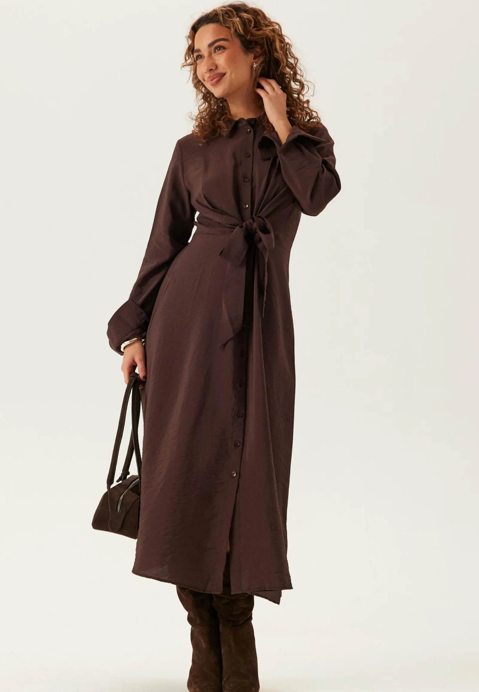 BUBBLEROOM Paitamekot|Pitkähihaiset Mekot*Tie Detail Shirt Dress