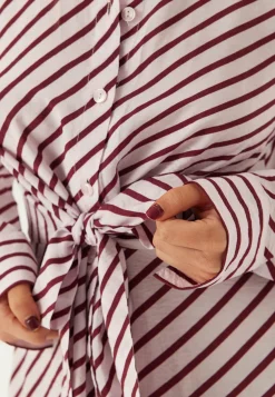 BUBBLEROOM Raidalliset Mekot|Kukkakuosiset Ja Kuviolliset Mekot*Tie Detail Shirt Dress